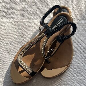 RAPID Black and Gold Women's Sandals